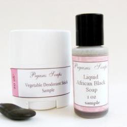 Liquid African Black Soap and Vegetable Deodorant Sample Combo