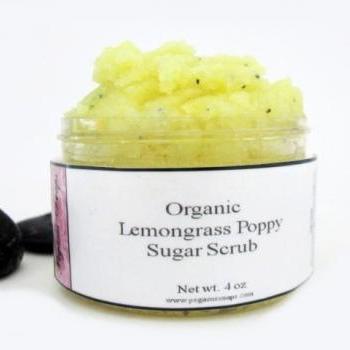 Lemongrass Poppy Organic Sugar Scrub 4 oz